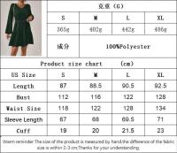 Las mujeres relajan y relajan el temperamento de cintura, vestidos de manga larga con volantes - details 0