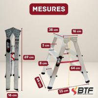 Escalera Tijera Plegable Doble Cara 5 Peldaños en Aluminio |   5+5 Plataforma H.110 cm |   Altura Alcanzable 3,1 Metros |   Certificada EN131 Capacidad Carga 150 kg. BTF-DDB05 - details 16