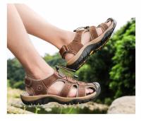 Sandalias de exterior transpirables informales de cuero para hombre de verano, zapatos de playa, zapatillas, zapatos romanos de moda - details 24
