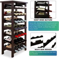 Soporte para 28 Botellas con Parte Superior de Mesa, estantes de Almacenamiento Independientes de 7 Niveles para Cocina, despensa, Bodega, Bar (marrón Oscuro) - details 2