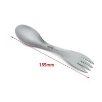 Cuchara de Titanio Ultraligera Portátil para Acampar al Aire Libre Utensilio de Mesa 2en1 - details 2