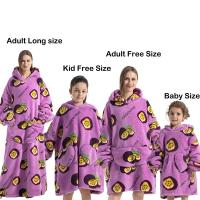 Manta de franela de invierno para adultos y niños, sudadera con capucha de manga larga, jersey de lana, manta usable, regalo - details 7