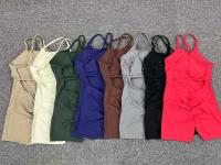 Conjunto de entrenamiento de ejercicio para mujer, traje de yoga, ropa deportiva, mono de gimnasio, rojo, verano, 2024 - details 1