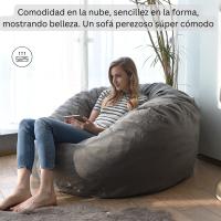 Funda Puff 120cm Peluche Lavable en Lavadora - CubreSofá Lujo para Adultos y Mascotas | Tela Impermeable Antimanchas | Sin Relleno + 3 Plazos Klarna | Certificado Anti-Alergias - details 0