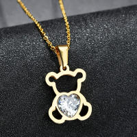 Collar Colgante Forma De Oso Para Mujer Estilo Bohemio Con Inlazamiento De Cristal En Forma De Corazón Accesorio De Fiesta Regalo - details 3