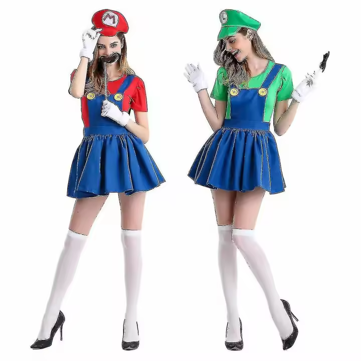 Disfraz de Mario y Luigi para mujer, C Hk - 1