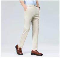 Pantalones informales elásticos para hombre, pantalones de traje de negocios, pantalones de vestir transpirables para primavera y verano, pantalones de trabajo de longitud completa para hombre - details 31