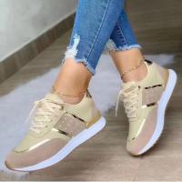 Zapatillas de deporte de plataforma vulcanizadas cómodas y de moda para mujer, zapatos casuales de retazos de cuero, zapatos para correr al aire libre - details 4