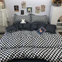 Seta de Cama Nórdica Azul a Cuadros 220x240 Funda de Edredón 3/4 Piezas Juego de Ropa de Cama con Diseño a Cuadros Tamaño 200x230 - details 7