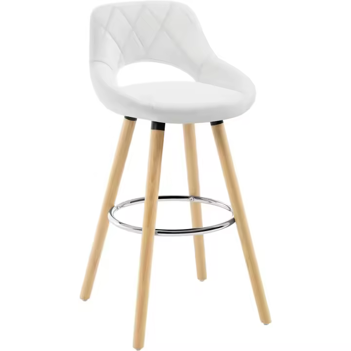 Taburete Bar Alto para Bistro, Cafetería y Cocina, con Funda de Piel - 1
