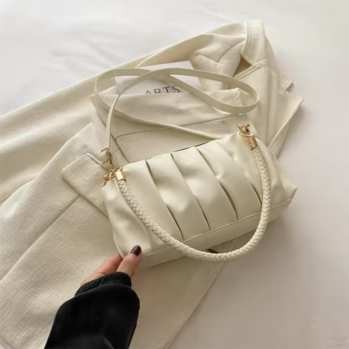 Bolso Cruzado de Hombro Único de Diseño Francés Niche Textura de Alta Gama, Bolso de Mano Pleado en la Codera, Popular en 2024 - 1