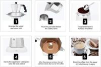 Tetera de aluminio para el hogar, equipo de vajilla italiana octogonal, Moka, café, té, oficina, hogar, viaje, Camping al aire libre - details 2