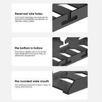 Gestión de cables para debajo del escritorio, bandeja de cables de Metal con abrazadera, tira de alimentación, soporte de Cable sin perforación, resistente y espacioso M - details 3