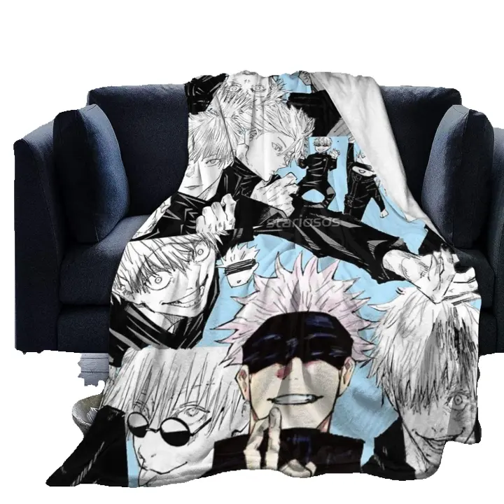 Mantas ligeras Súper suaves y acogedoras para adultos, manta de franela cálida para sofá, cama de lujo, Gojo Satoru Jujutsu Kaisen, microfibra, todas las estaciones, X313 - 1