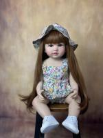 BZDOLL muñeca Reborn realista de 55 CM y 22 pulgadas, muñeco de bebé con cuerpo de silicona completo, bonito regalo de cumpleaños para niña, pelo marrón - details 2
