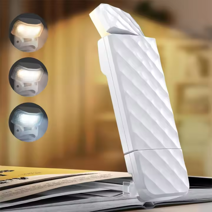 USB Rechargeable Book Light with Timer, 3 Colors&5 Brightness,Clip-On LED Bookmark Reading lamp in Bed ,Eye Caring Night Reading - 1