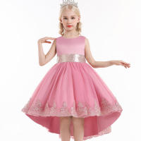 Vestido de niña elegante y moderno para princesa, con cola de malla y flores, ideal para presentaciones de piano. - details 17