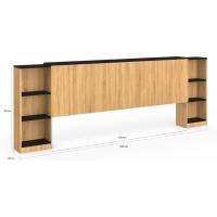 Cabecero extensible con mesita de noche deslizante para cama de 140 y 160 cm, madera y negro - details 5