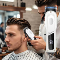 Hatteker-maquinilla eléctrica para cortar el pelo, salón profesional, cortapelos de alta potencia, uso doméstico, afeitadora de barba, empujador, carga USB - details 21