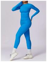 Conjunto de Yoga para Mujeres 2 Piezas Ropa Deportiva Gimnasio Legging Fitness Top Corto de Manga Larga Traje Deportivo Material Exterior Nylon Adecuado para Primavera/Verano - details 5
