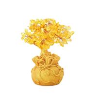 Cristal amarillo de la suerte, árbol de dinero Natural, estilo bonsái, riqueza, suerte, adornos artesanales Feng Shui - details 7
