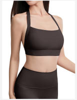 Chaleco deportivo de mujer con cuello halter y almohadillas para el pecho, sujetador de fitness sexy sin espalda, top de yoga portátil, top corto - details 17