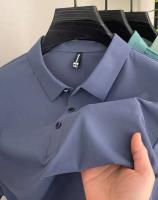 Nueva camiseta personalizada de verano de alta gama para hombre, Polo de marca de moda de negocios de manga corta de color sólido, cómodo y transpirable - details 6