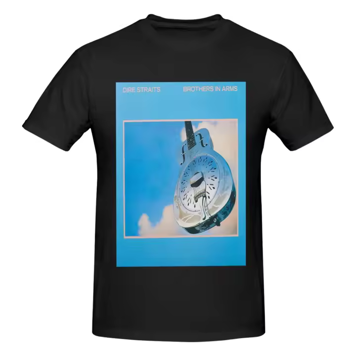 Camiseta de manga corta para hombre, Camisa de algodón negro, de los hermanos Straits In Arms - 1