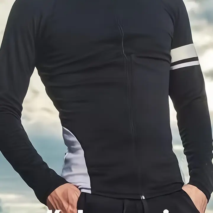 Buceo en baño para hombre de secado rápido, chaqueta de manga larga, pantalones cortos y ropa ajustada. - 1