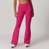 Pantalones acampanados de cintura alta para mujer, mallas deportivas elásticas, ropa deportiva, cinturón cruzado, botas cortas, pantalones de Yoga - details 6