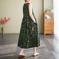 Anteef sin mangas de algodón vintage floral nuevo en vestidos para mujeres casual suelto vestido largo de verano ropa elegante 2025 - details 4