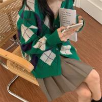 Cardigan de Punto Retro para Mujer 2024 Ajuste Suelto, Manga Larga, Gancho, Elegante - details 24