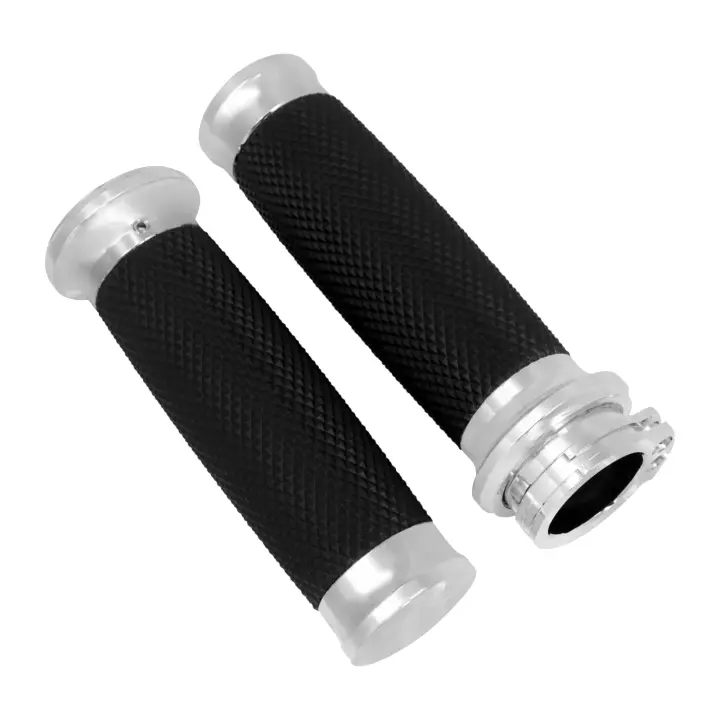 Chrome Motorcycle Handle Bar CNC 1" 25mm Handlebar Hand Grips For Harley Sportster XL 883 1200 Touring Dyna Softail Deluxe CVO - 1