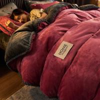 Funda nórdica suave y cálida de terciopelo de leche azul, manta de felpa de doble cara, ropa de cama de lujo, tamaño Queen, invierno, nuevo - details 8