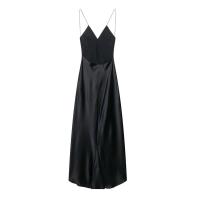 Vestido de noche con tirantes, estilo lencería, textura de satén de seda 2025, espalda descubierta, temperamento, ropa de verano para mujer - details 2
