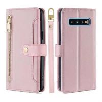 Funda de teléfono de cuero magnética multifuncional para Galaxy S10, funda protectora con cremallera, 4G, de moda - details 10