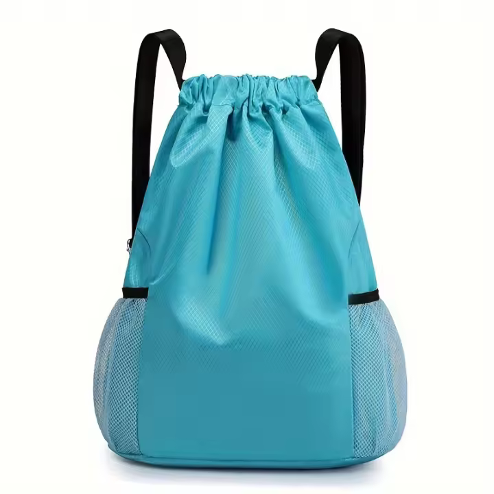 Mochila deportiva MARKROYAL con cordón - Ligera, plegable, Oxford, con correas de hombro ajustables, gran capacidad y bolsillos laterales de malla para viajes, gimnasio, baloncesto y desplazamientos diarios, mochila diaria |   mochila deportiva |   Cierre - 1