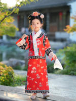 Traje Han a cuadros estilo primavera y otoño dinastía Qing niña nuevo verano chino antiguo Festival de mediados de otoño - details 8