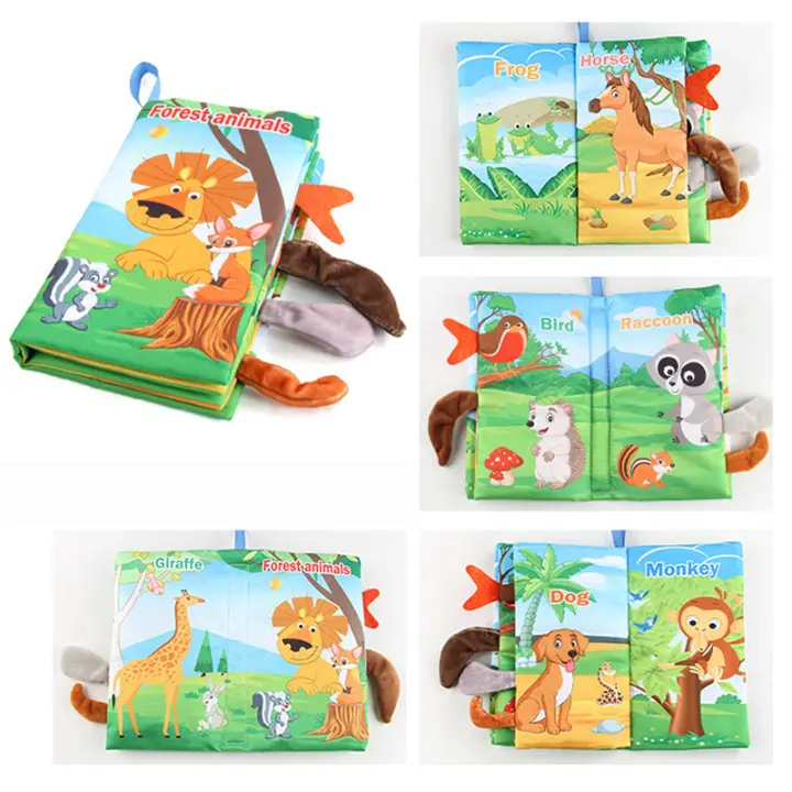 Libro de Pañales para Bebés Nuevo Juguetes Educativos de Dibujos Animados con Colas de Animales para Niños de 12 a 72 Meses Entrenamiento Visual y Auditivo Reconocimiento de Colores Material de Tela - 1