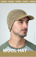 AONIJIE M33 Unisex Warm Wool Knitted Hat Short Brim Baseball Cap Soft Equestrian Cap Protect Ear Fall Winter For Running Hiking - details 0