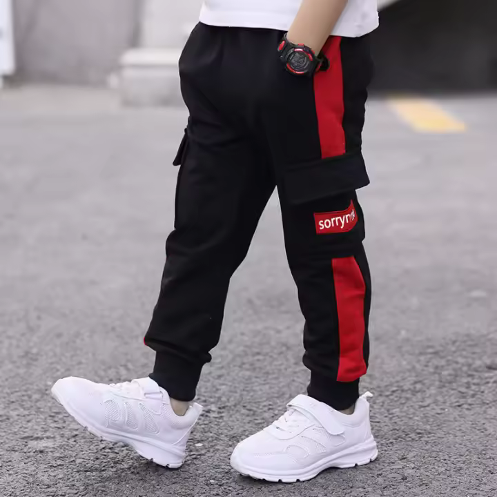 famgem Pantalones De Moda Para Niños Primavera Otoño 2024 Leales Deportivos De Cintura Alta Estilo Cargo Talla True Fit Para Edades 3-11 Años - 1