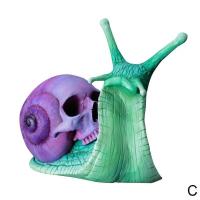 Escultura de Calavera de Caracol Decoración Gótica Estatua de Caracol para Jardín Figura de Halloween Adorno de Escritorio Artesanía de Resina DIY - details 17