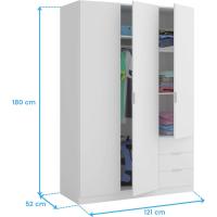 Cajones, acabado en color blanco Artik, medidas: 121 cm (ancho) x 180 cm (alto) x 52 cm (fondo) - details 4