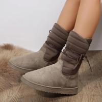 Botas de nieve a media pantorrilla para mujer, zapatos de plataforma, mantienen el calor, con cordones, cómodas, impermeables, calidad, invierno - details 10