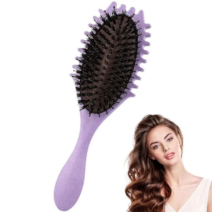 Cepillo para Rizos con Levantamiento de Borde Mango de Fibra de Planta Ergonómico - 1