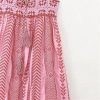 Vestido sin mangas de moda de verano, estilo casual suelto con falda larga de poliéster. - details 6
