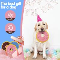 Donuts para perros, juguetes de papel ruidosos, interactivos al aire libre, sonido chirriante, resistentes a mordeduras, adecuados para perros pequeños y medianos - details 7