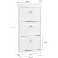 Estrecho con 3 Puertas Abatibles Organizador para Zapatos Blanco FSR94-W ES - details 2