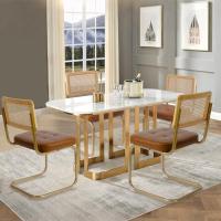 Pack de 2 Comedor Tapizadas, Sillas de Cocina Modernas con Patas de Metal, Gran Estabilidad y Capacidad de Carga, Blanco, Ratán, Vellón, Espuma - details 11