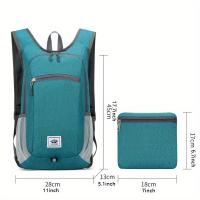Mochila Plegable Ligera de 20L - Alta Calidad, Resistente al Desgarro, Correas Ajustables para Senderismo, Viajes y Aventuras al Aire Libre - Unisex, Diseño Compacto, Múltiples Compartimentos, Relleno de Malla, Color Verde Azulado, Mochila de Viaje - details 1